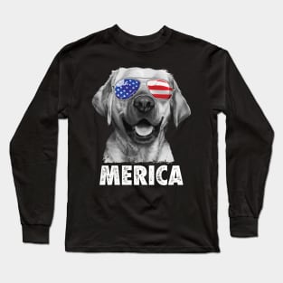 Labrador 4th of July Shirt Long Sleeve T-Shirt